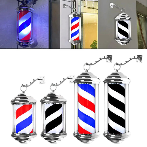 Barber Pole LED Light Rotating Hair Salon Sign Light