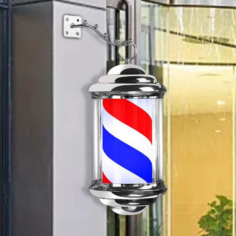 Barber Pole LED Light Rotating Hair Salon Sign Light