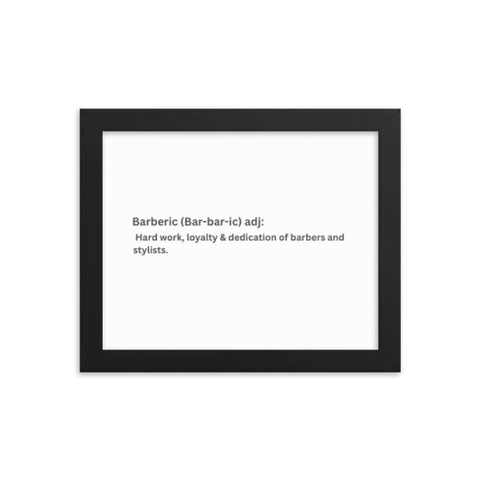 Barberic Essentials Definition Framed Poster