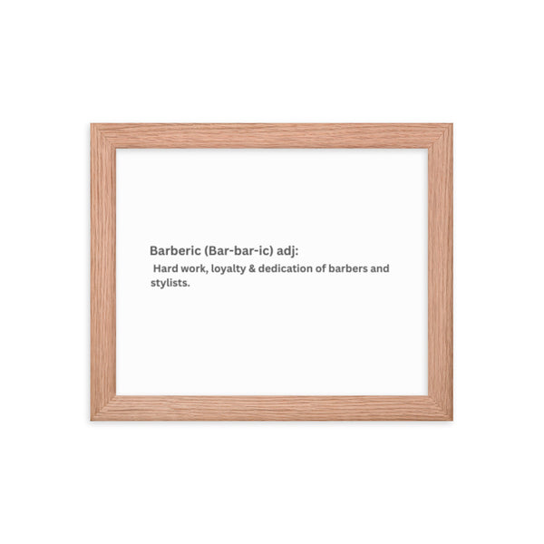 Barberic Essentials Definition Framed Poster