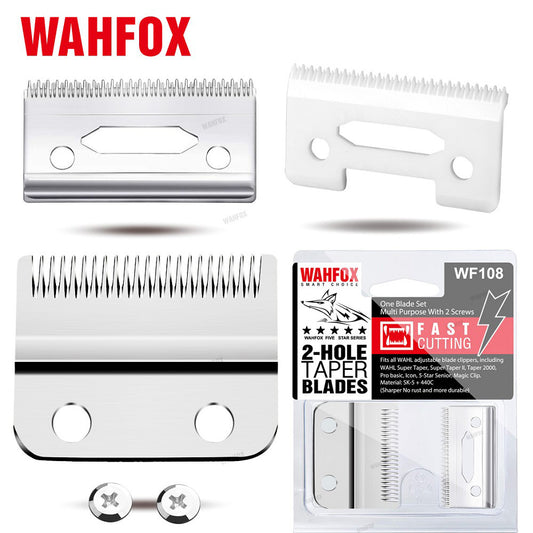 WAHFOX Blade for Professional Barber Hair Clipper for WAHL Clipper 2-Hole Replacement Blades with Ceramic Blade
