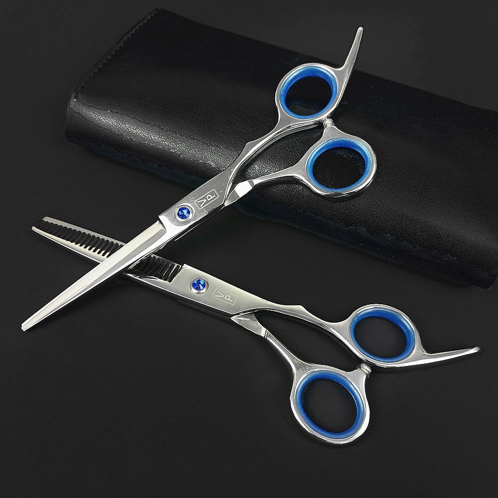 XUANFENG 6 440C Skull Handle Hair Scissors Haircutting Scissors for Home  or Barber Store Cutting Scissors and thinning Scissors (2 pcs)