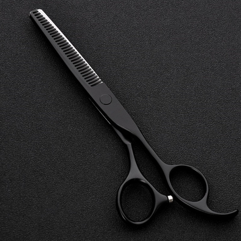 Black Steel 440 6 in Hair Shears Cutting Set